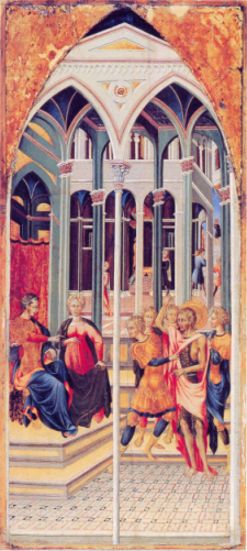 Aziz Jean-Baptiste Hérode'u suçluyor - Giovanni di Paolo