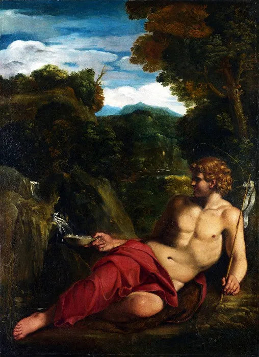 Çölde Oturan Aziz Jean-Baptiste - Annibale Carracci