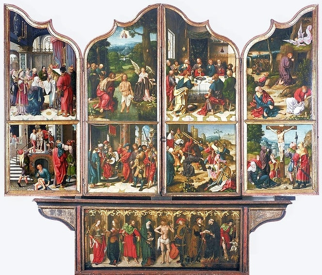 Saint-Jean-Baptiste ve Saint Renaud (detay). - Joos van Cleve