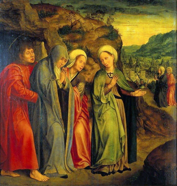 Saint Jean ve Mesih'in mezarındaki kadınlar - Quentin Metsys