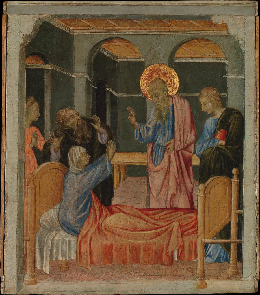 Saint Jean İncili yazar Drusiana'yı kaldırıyor - Giovanni di Paolo