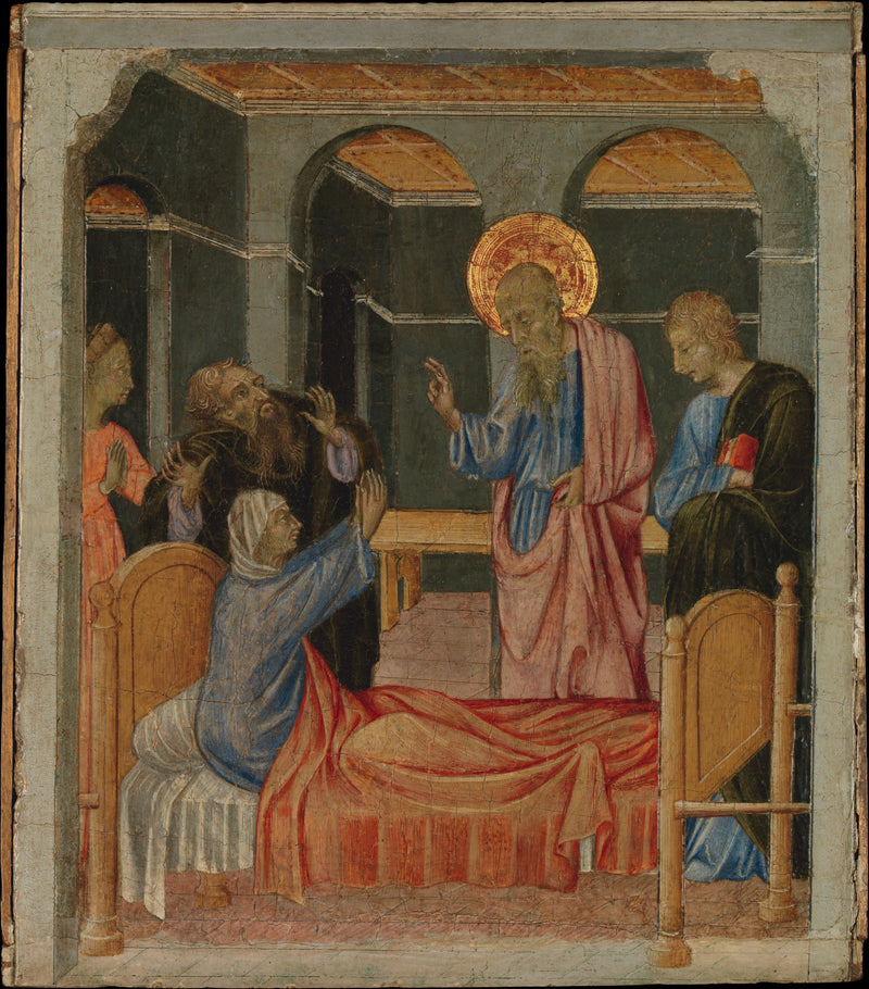 Saint Jean İncili yazar Drusiana'yı kaldırıyor - Giovanni di Paolo