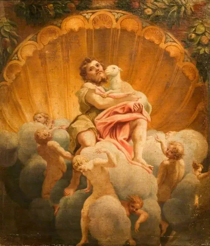 Saint Jean İneği Taşıyan (Parma Katedrali kubbesinin fresk reprodüksiyonu) - Antonio da Correggio