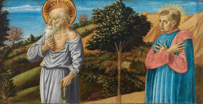 Saint Jérôme ve mübarek Bartolo Buompedoni de San Giminiano - Benozzo Gozzoli