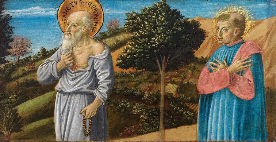 Saint Jérôme ve mübarek Bartolo Buompedoni de San Giminiano - Benozzo Gozzoli