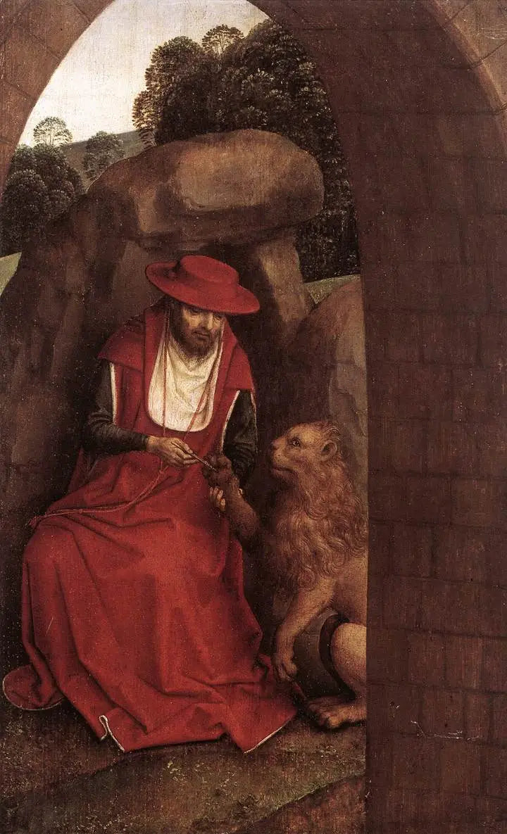 Aziz Jerome ve Aslan - Hans Memling