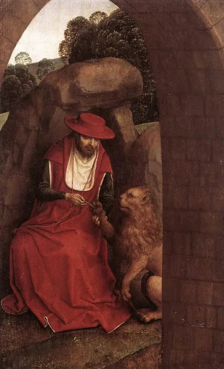 Aziz Jerome ve Aslan - Hans Memling