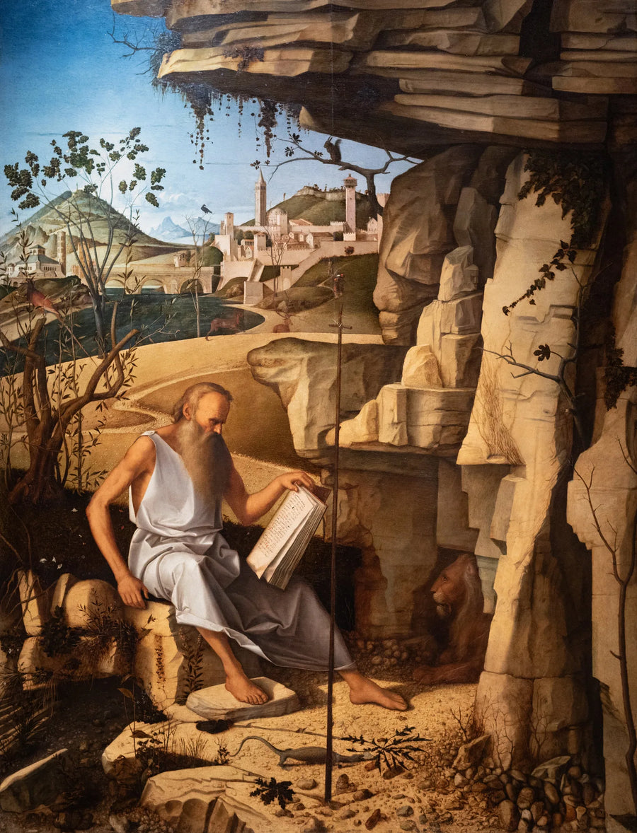 Aziz Jerome Çölde Okurken - Giovanni Bellini