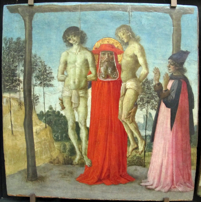 Aziz Jerome iki asılmış gençleri destekliyor - Pietro Perugino