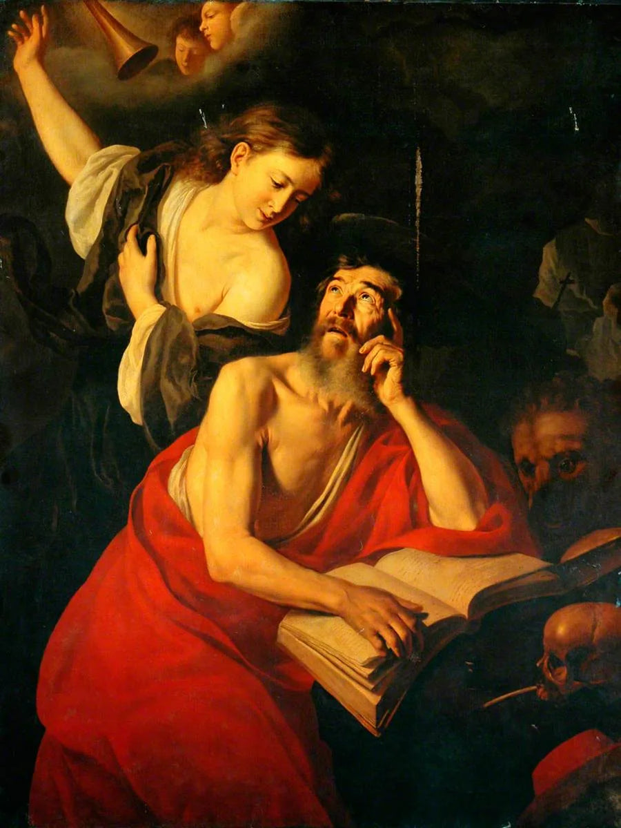 Aziz Jerome melekler tarafından ziyaret ediliyor - Jusepe de Ribera
