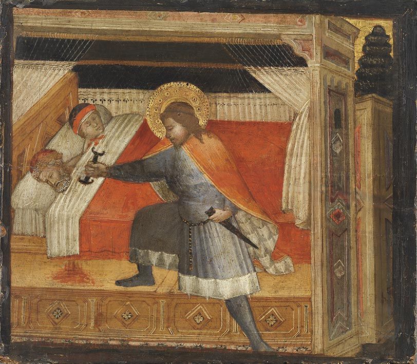 Saint Julien ailesini öldürüyor - Agnolo Gaddi