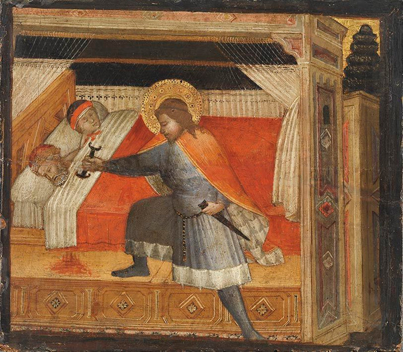 Saint Julien ailesini öldürüyor - Agnolo Gaddi