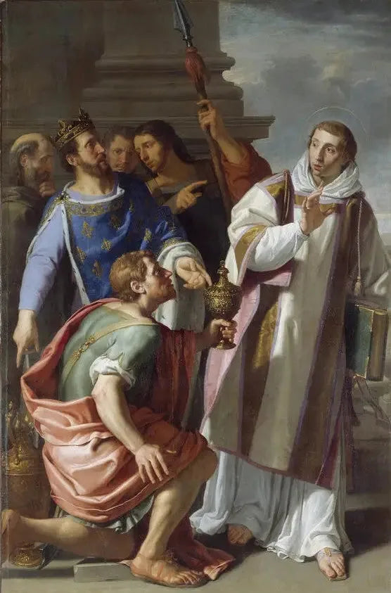 Saint Léonard Kral Clovis'in buyruklarını reddediyor - Philippe de Champaigne