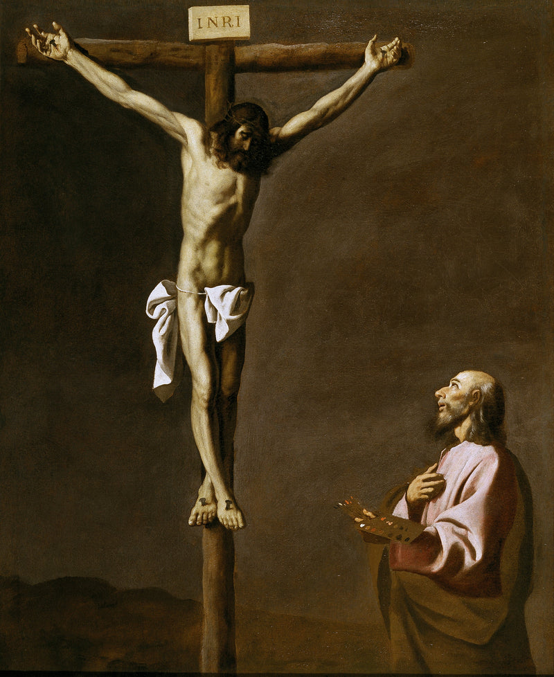 Saint Luc Ressam, Çarmıha Gerilmiş İsa'nın Önünde - Francisco de Zurbarán