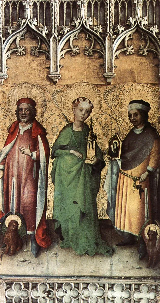 Saint Marc, Sainte Barbara ve Saint Luc - Stefan Lochner