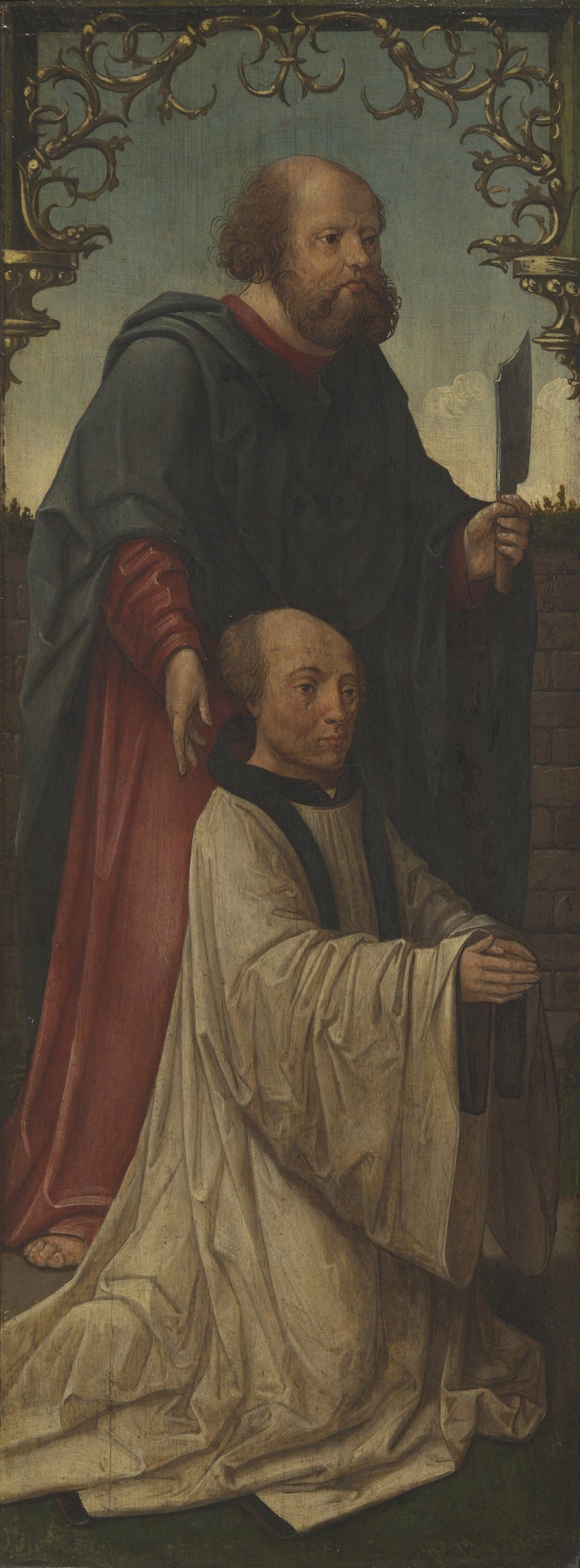 Saint Matthias (?) ve bir bağışçı; Saint Andreas (ters yüz) - Jacob Cornelisz van Oostsanen