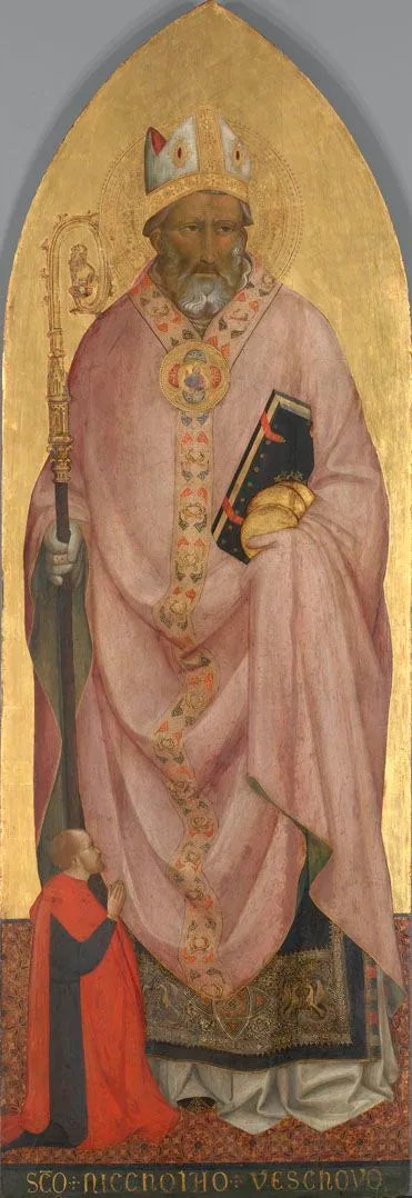 Saint Nicolas de Bari ile bir bağışçı - Agnolo Gaddi