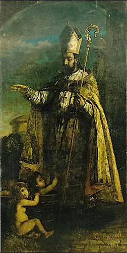 Aziz Nikolaos küçük çocukları diriltirken - Gustave Courbet