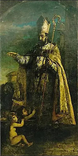 Aziz Nikolaos küçük çocukları diriltirken - Gustave Courbet