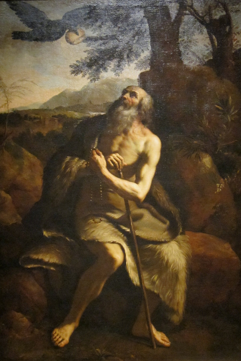 Guercino - Kuruşun tarafından beslenen Aziz Paul Ermiş