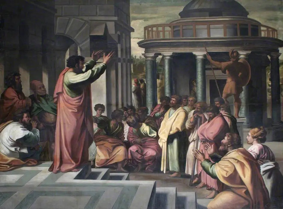 Saint Paul prêchant à Athènes - Raphaël Sanzio image 1 tableau peint à l’huile sur toile