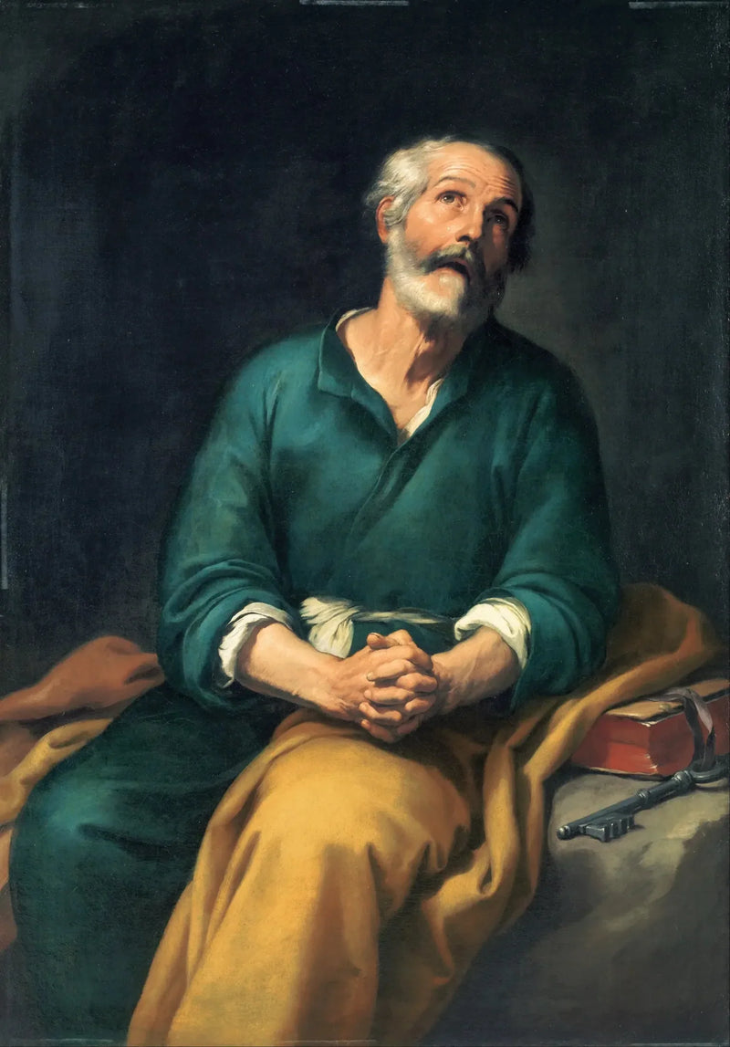 Saint Pierre ağlıyor - Bartolomé Esteban Murillo
