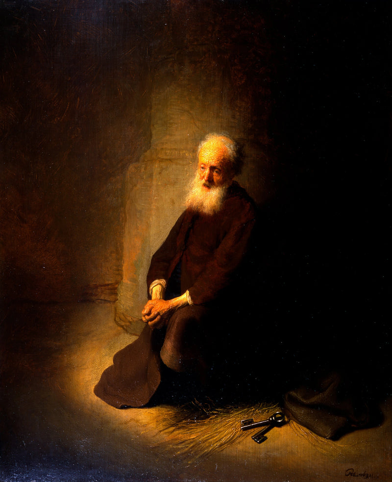 Diz çökmüş Saint-Pierre. - Rembrandt