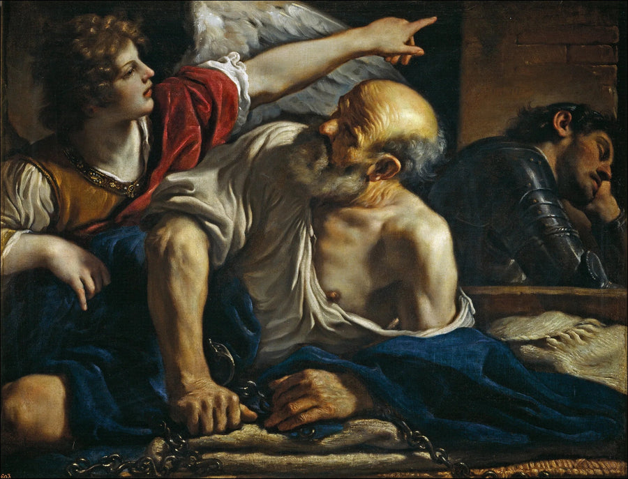 Guercino tarafından yapılan Meryem Ana'nın Serbest Bırakılması, Azize Petrus