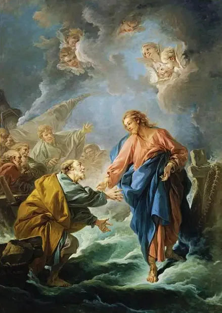Saint Pierre Sular Üzerinde Yürüyen - François Boucher