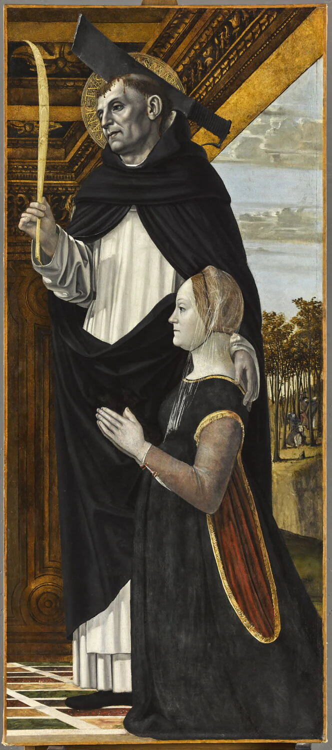 Saint Pierre martyr et une donatrice - Borgognone ou Bergognone