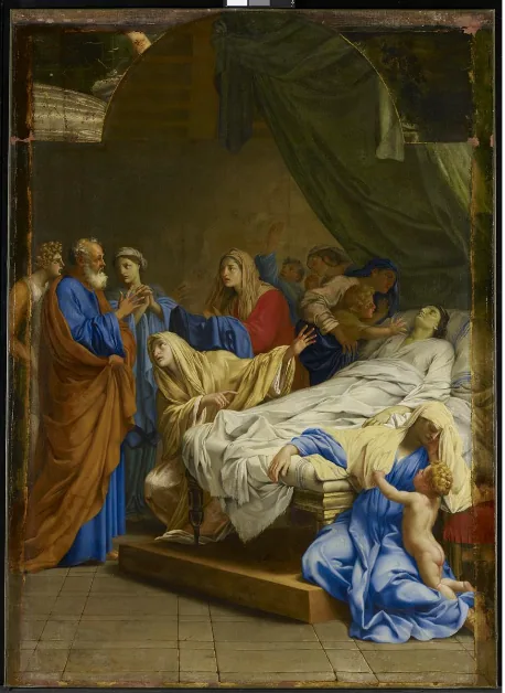 Aziz Petrus, dul Tabitha'yı diriltir - Eustache Le Sueur