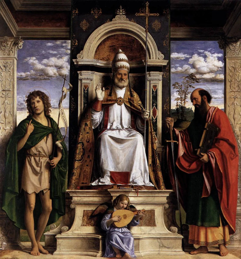 Saint Pierre Tahtta Oturmuş ve Azizlerle - Cima da Conegliano