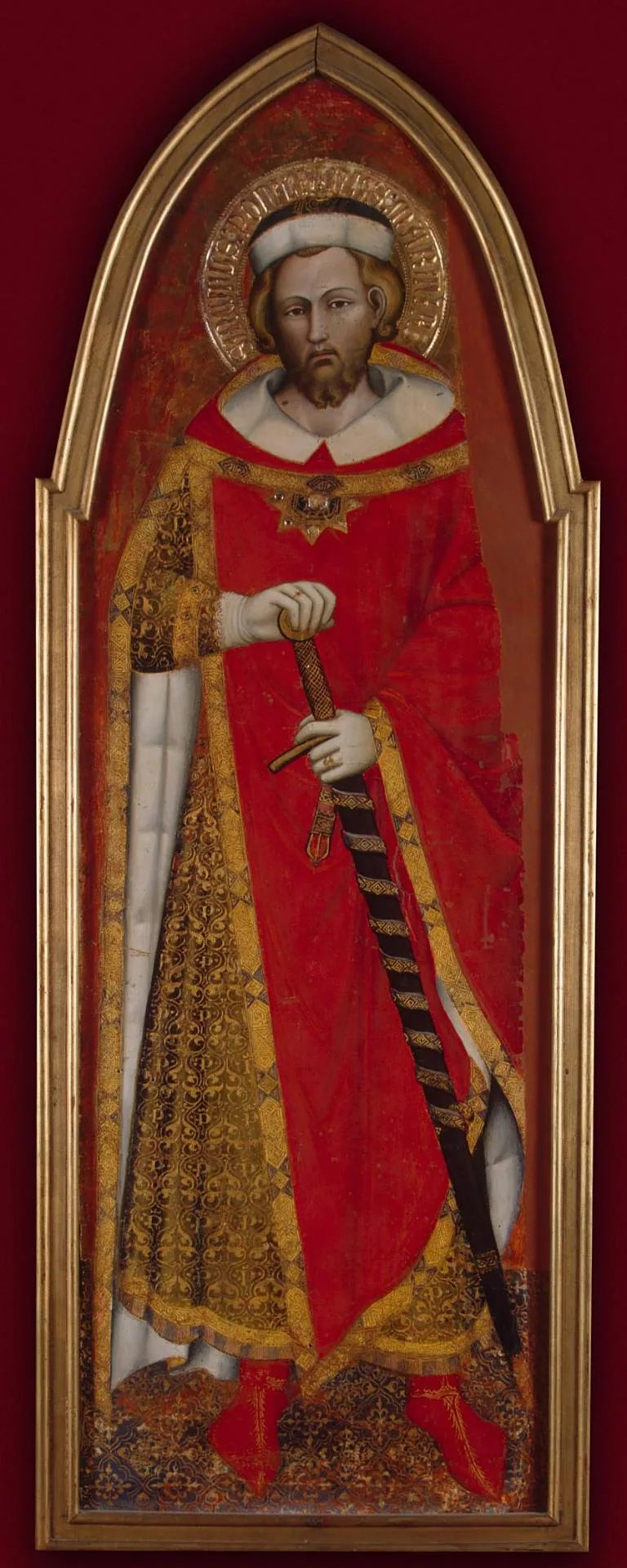 Saint Pontien (bir poliptiğin ailesi) - Spinello Aretino