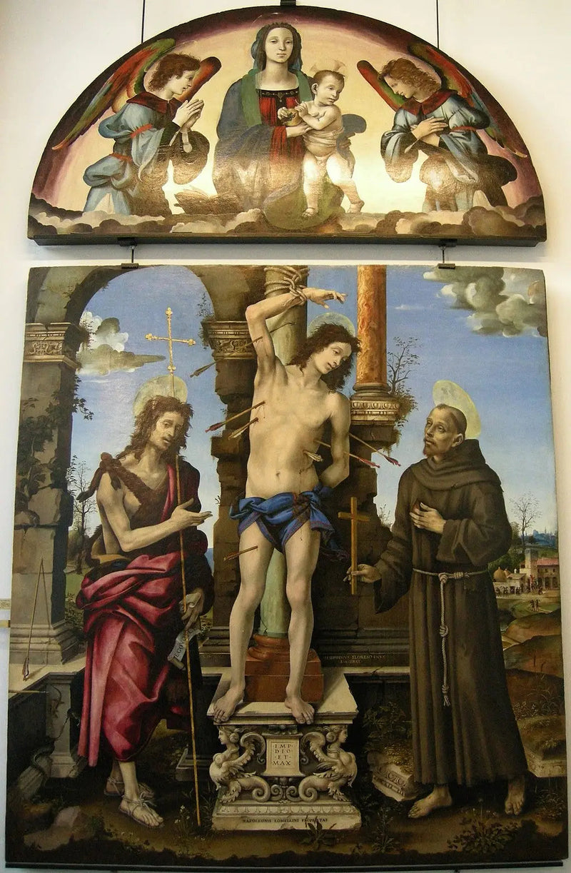 Aziz Sebastian Meryem Ana ve Çocuk ile - Filippino Lippi