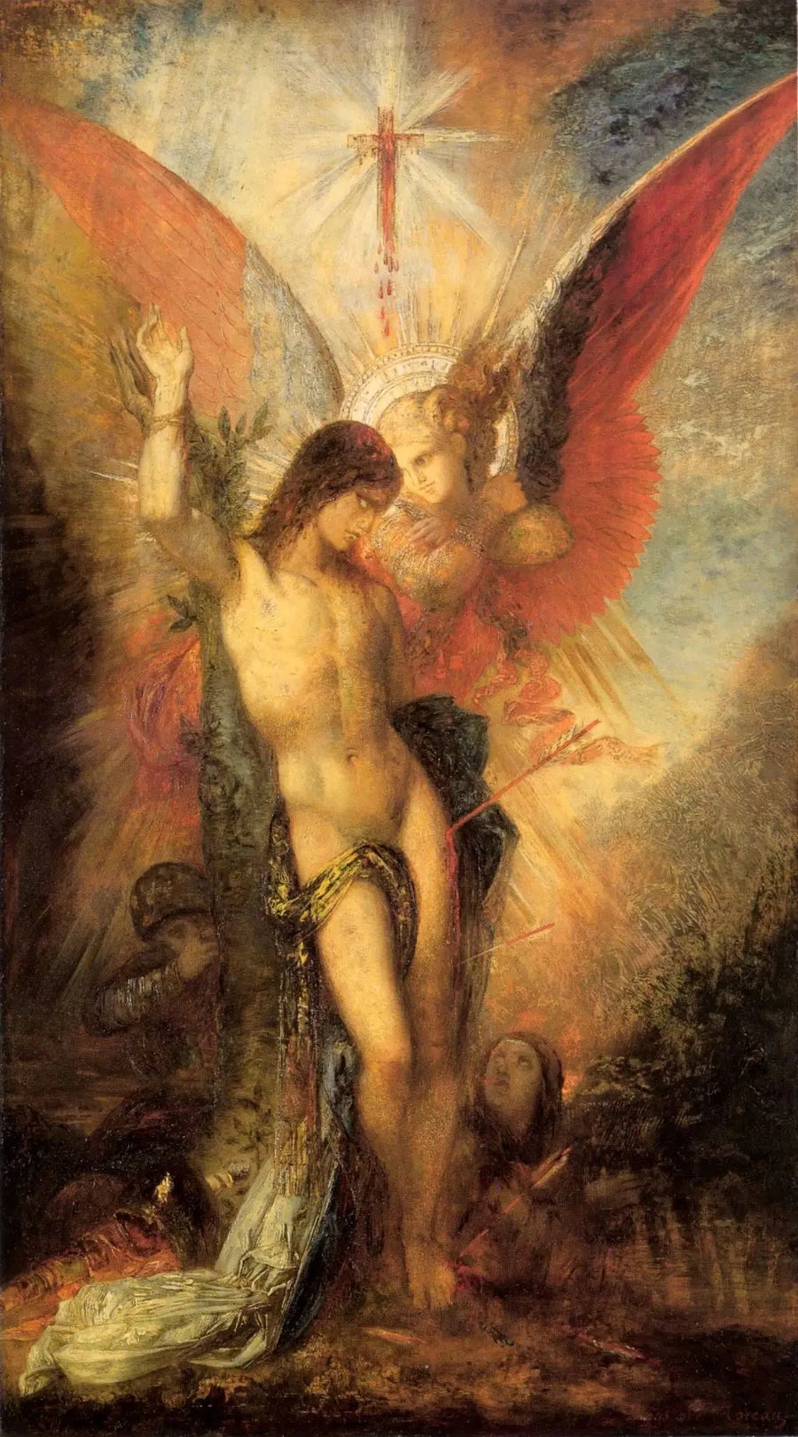 Saint-Sébastien ve Melek - Gustave Moreau