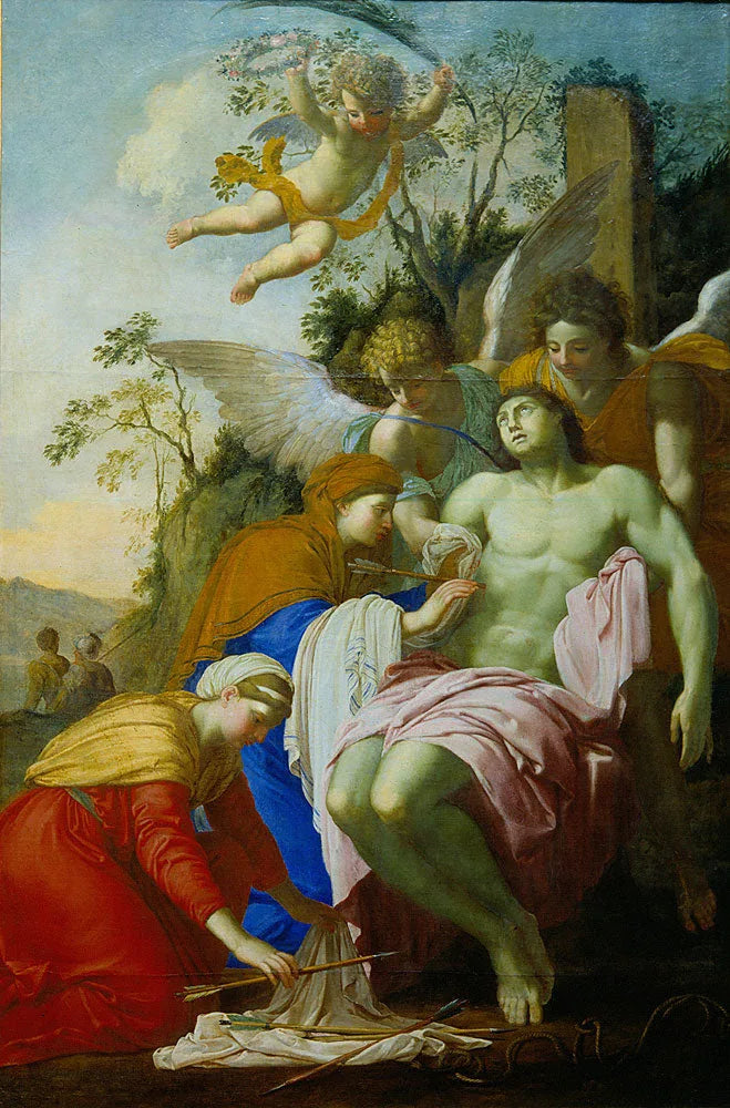 İrène tarafından kurtarılan Aziz Sebastian - Eustache Le Sueur