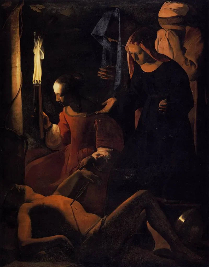 İrène tarafından tedavi edilen Aziz Sebastian - Georges de La Tour