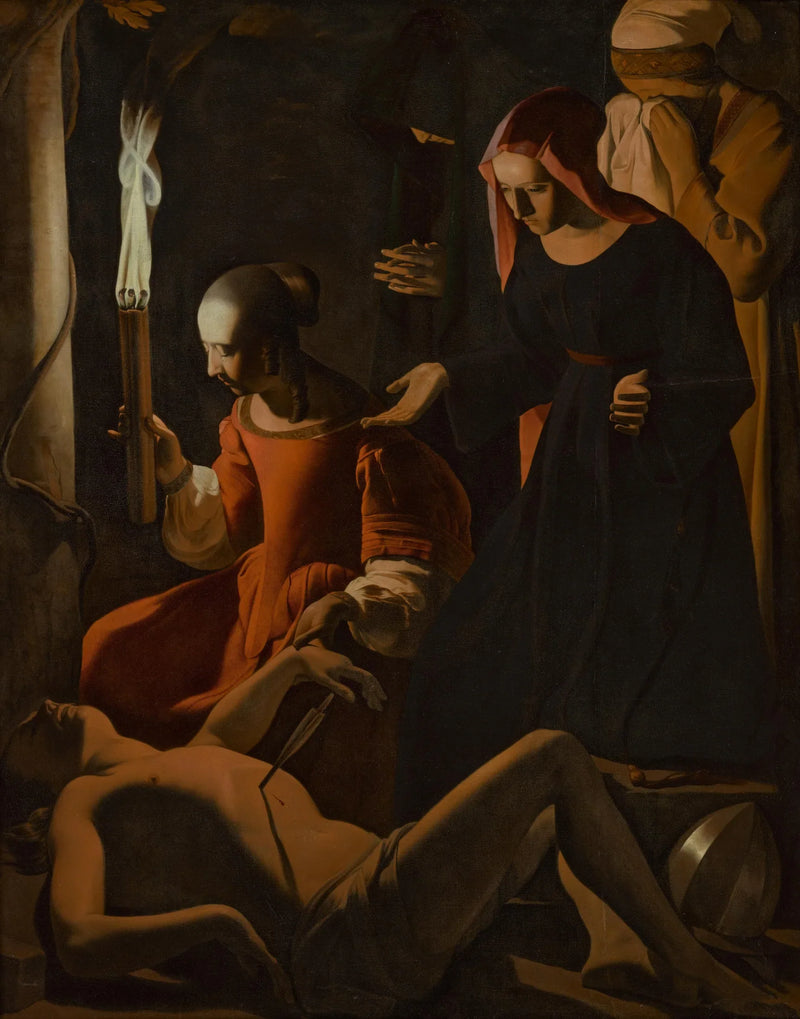 Azize Irene tarafından tedavi edilen Aziz Sebastian - Georges de La Tour