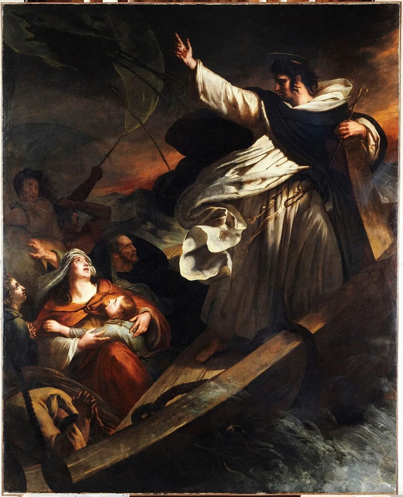 Ary Scheffer - Saint Thomas d'Aquin fırtına sırasında Tanrı'ya güveni vaaz eder