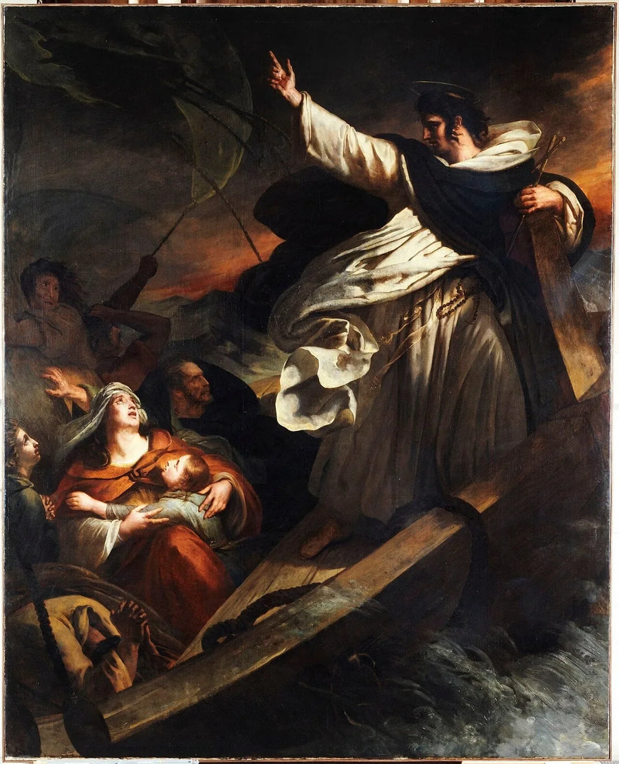 Ary Scheffer - Saint Thomas d'Aquin fırtına sırasında Tanrı'ya güveni vaaz eder