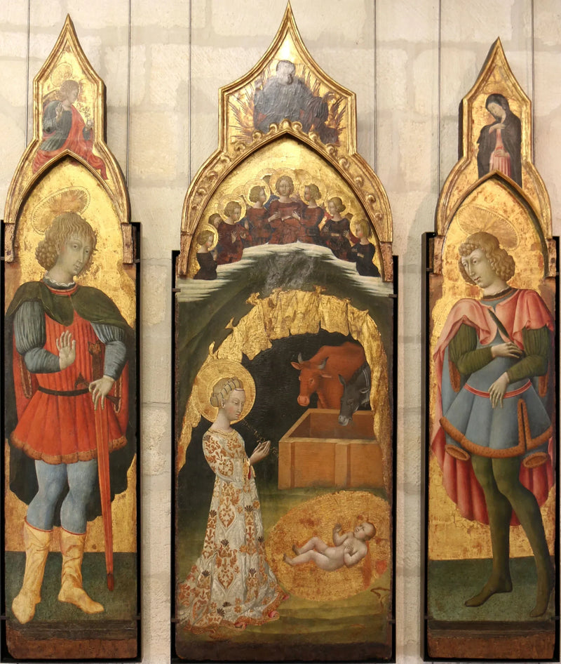 Saint Vittorin (?) (Üstte: Müjde Meleği) - Giovanni di Paolo