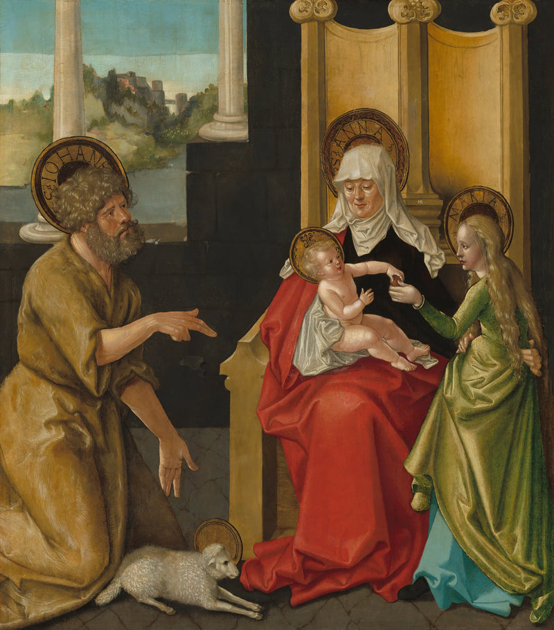 Azize Anne ve Çocuk İsa, Meryem ve Aziz Yahya Vaftizci - Hans Baldung Grien