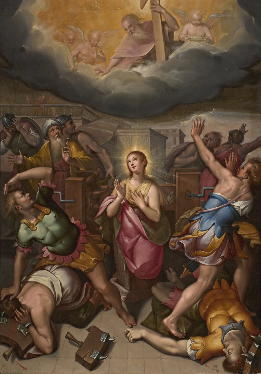 Alexandria Saint Catherine ve tekerlek mucizesi - Denis Calvaert