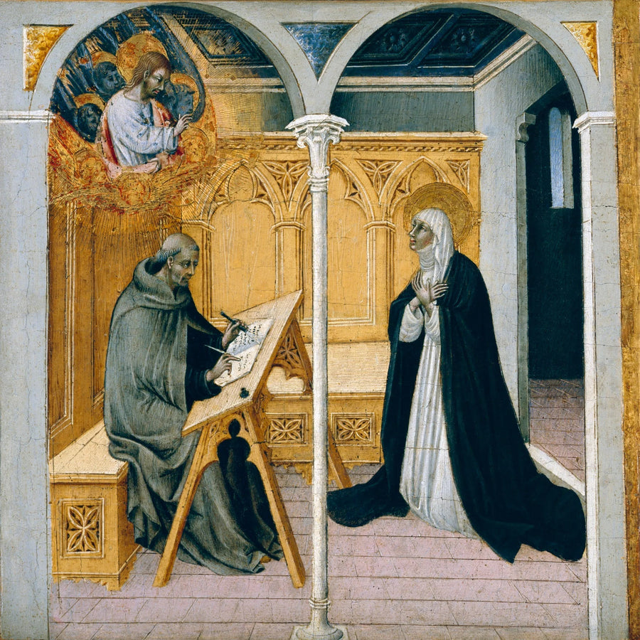 Sainte Catherine de Sienne Diyaloglarını Yazdırırken - Giovanni di Paolo