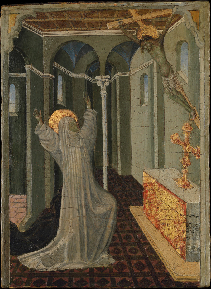 St. Catherine de Siena'nın stigmaları alması - Giovanni di Paolo