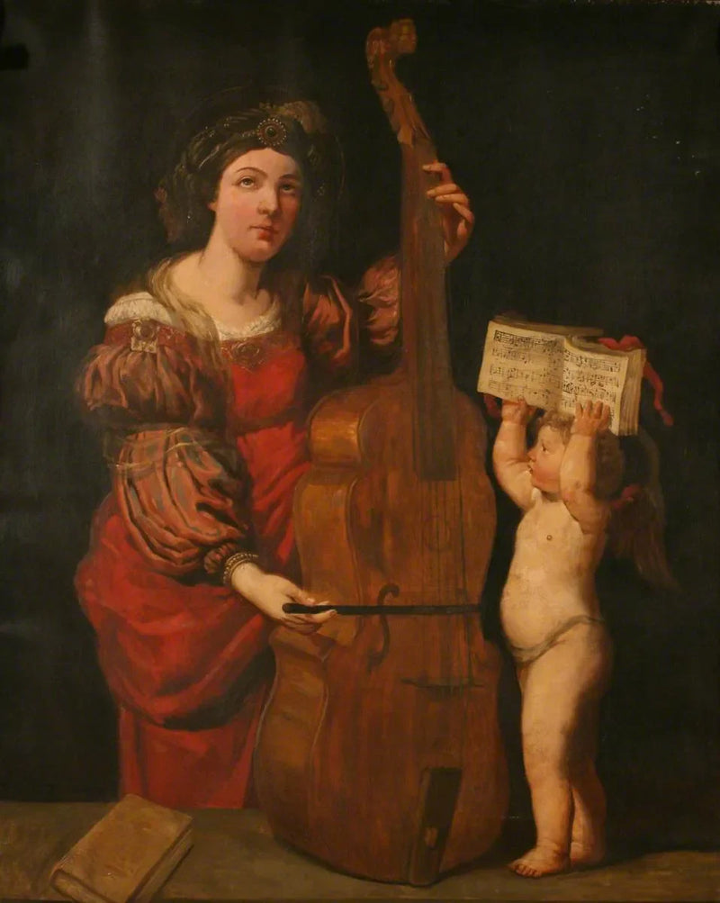 Sainte Cécile Viyolinde Çalarken - Domenichino
