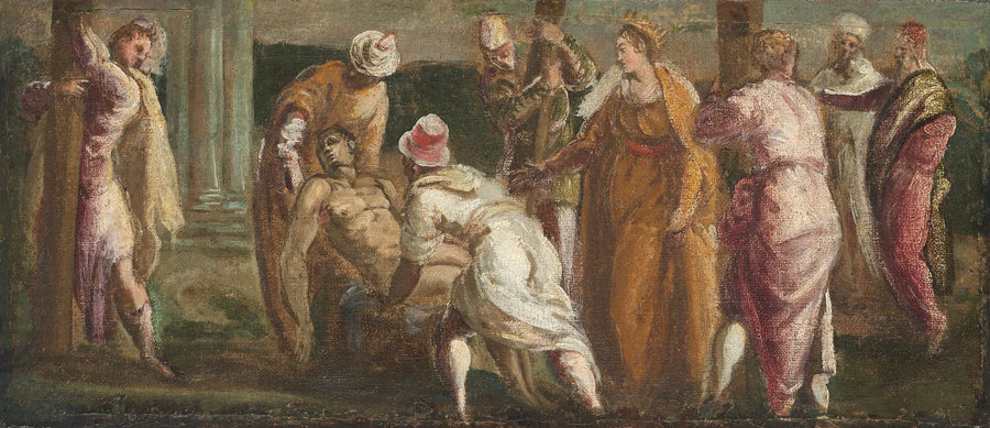 Sainte Hélène Gerçeği Çarmıhını Kontrol Ediyor - Jacopo Tintoretto