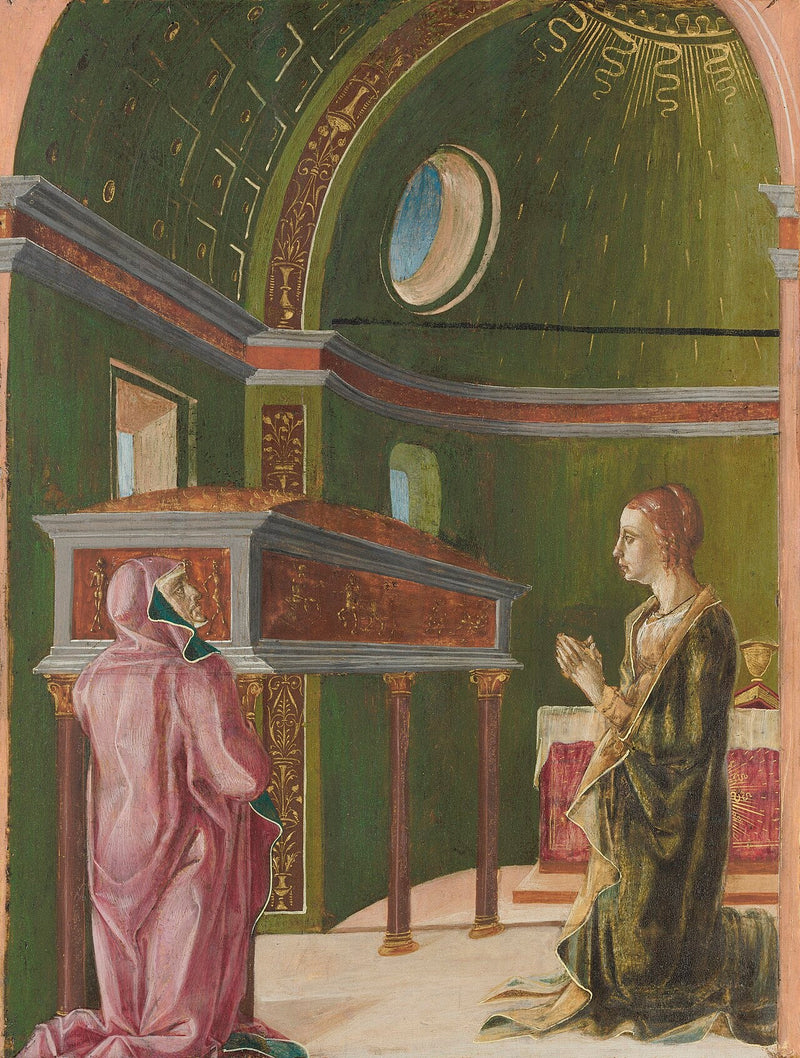 Sainte Lucie ve Sainte Eutychia Sainte Agathe Tapınağında - Cosmè Tura