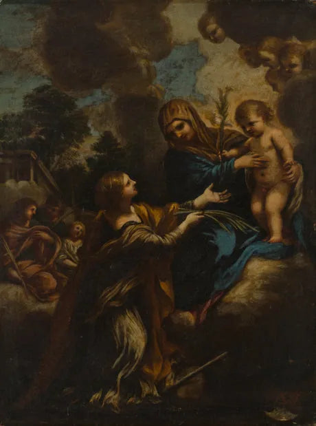Aziz Meryem, küçük İsa ve Aziz Catherine - Pietro da Cortona