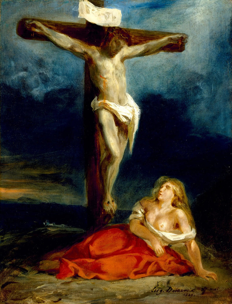 Haçın Ayakları Altında Kutsal Maria Magdalena - Eugène Delacroix